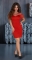 Короткое платье с бахромой №3888,красное
