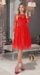 Гипюровое красное платье № 4059