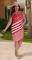 Полосатое платье без рукава № 1330,красное
