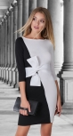 Трикотажное платье № 3191 , чёрно-белое