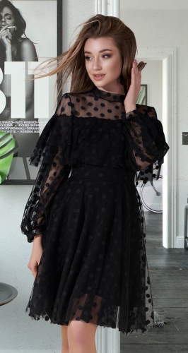 Платье -"Зефирка" чёрное № 3892