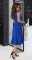 Платье с v-вырезом и оборками № 3933,ярко синее
