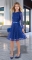 Гипюровое платье с ремешком № 3914,ярко синее