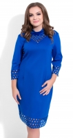 Модное  платье № 35091,ярко синее