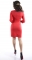 Платье с эко-кожей № 3524S, красное 