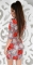 Платье № 1213N красная лилия на сером