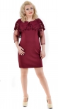 Красивое короткое платье с ажурным лифом № 340431,марсала