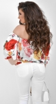 Блуза № 1797N  Dolche розы на белом 