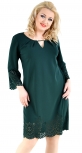Нарядное зеленое платье с ажурным низом