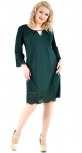 Нарядное зеленое платье с ажурным низом