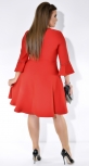 Красное нежное платье с расклешенной юбкой