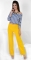 Модные желтые  брюки № 3585 с высокой талией