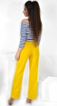 Модные желтые  брюки № 3585 с высокой талией