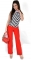 Модные красные брюки № 3585 с высокой талией