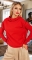 Красный вязаный свитер-туника № 4506