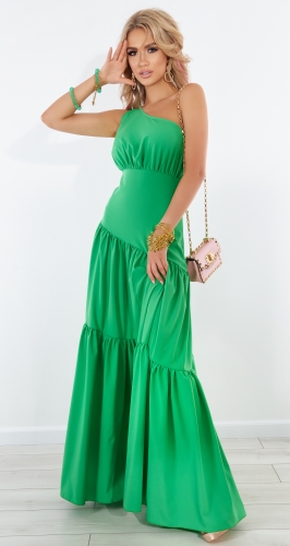 Зеленое длинное платье 