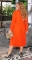 Оранжевое платье, с юбкой плиссе