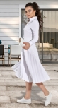 Стильное белое платье гофре № 4304