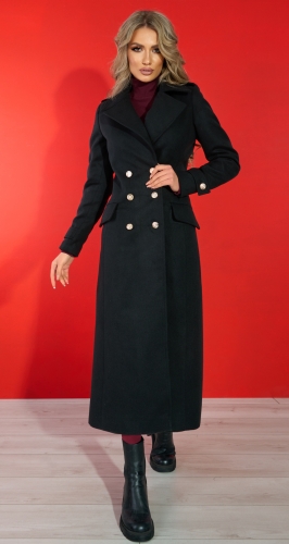 Лаконичное приталенное пальто с красивой фурнитурой