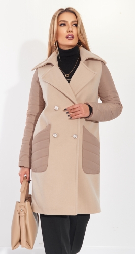 Комбинированное пальто куртка