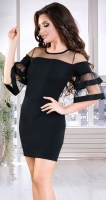 Элегантное черное коктейльное платье